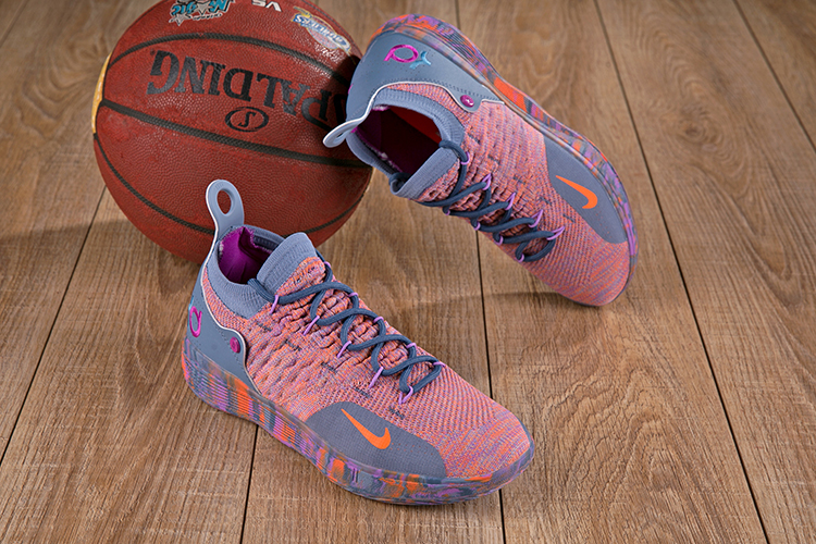 Men Nike Kevin Durant 11 Orange Grey Shoes